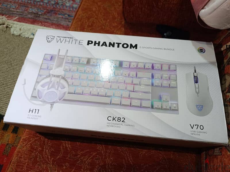 mouse& keyboard & headset motospeed white phantom combo 0