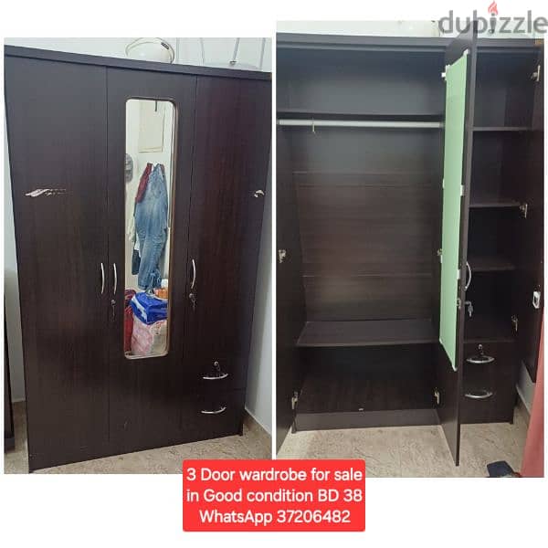 2 door wardrobe and other items for sale with Delivery 9