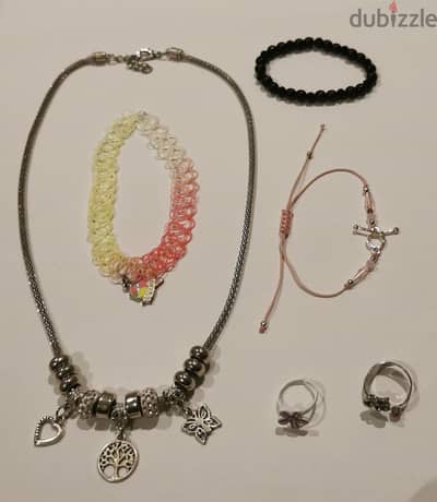 Jewelry (necklace, choker, 2bracelets & 2rings)