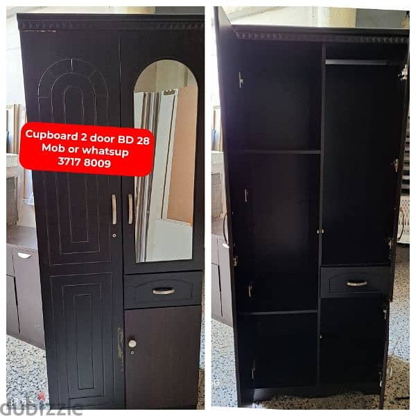 cupboard 2 door with mirror and other household items for sale 0