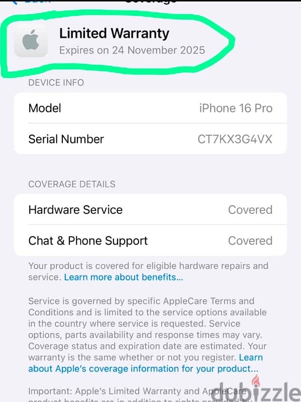iPhone 16 Pro 256 GB internal memory 1 month use 11 month warranty 4