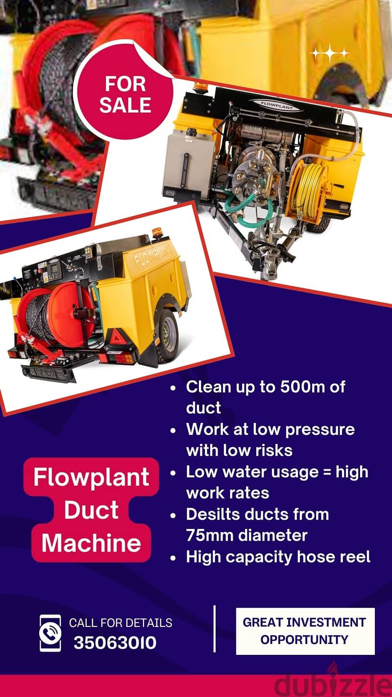 ماكينة تنظيف المجاري Flowplant المتطورة ، استعمال خفيف شبه جديدة 1