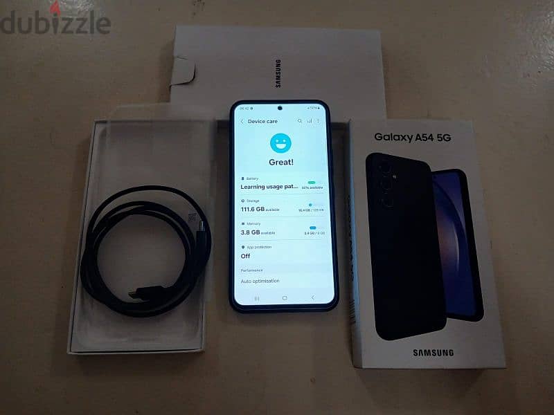 Samsung A54 5G 8GB RAM 128GB STORAGE With Box cable brand 1