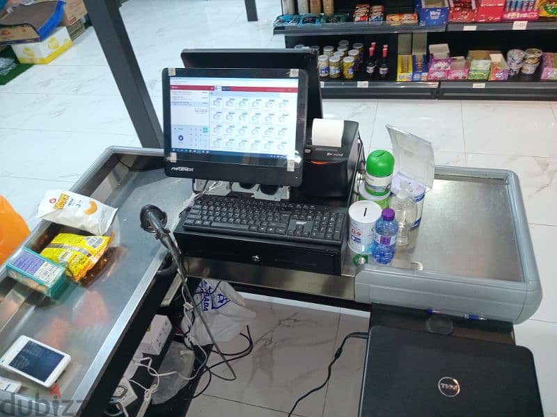 Point of Sale with Cash box, Bar code scanner, Bill generator machine 2