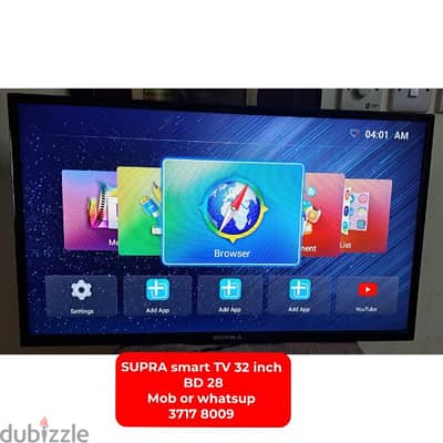 Supra smart tv 32 inch and other electronic for sale with delivery