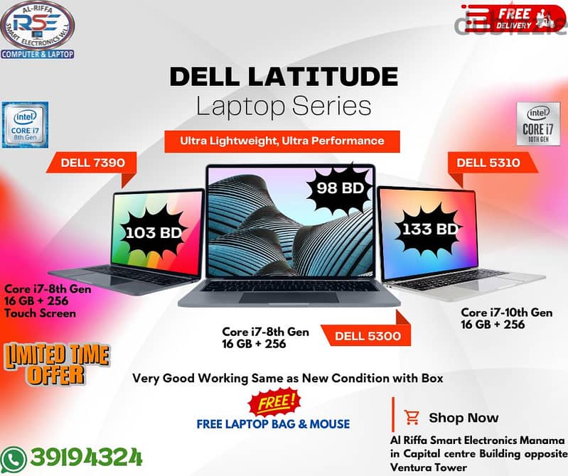 Special Offer on Dell Latitude Series Core i7 (8th and 10th) Gen 0