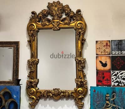 Large Louis XV-Style Gilded Mirror – Baroque-inspired, antic finish