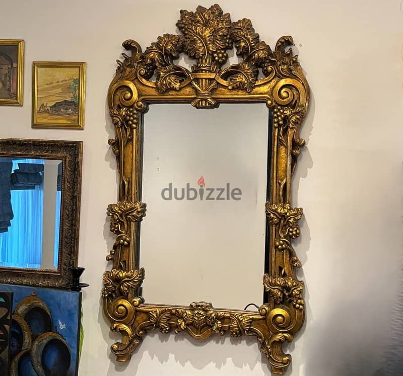 Large Louis XV-Style Gilded Mirror – Baroque-inspired, antic finish 1