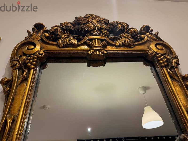 Large Louis XV-Style Gilded Mirror – Baroque-inspired, antic finish 2