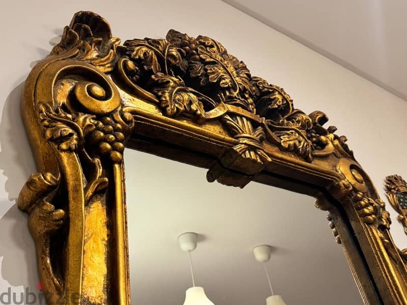 Large Louis XV-Style Gilded Mirror – Baroque-inspired, antic finish 3