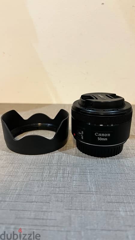 Canon 50mm efs lens with lens hood 1