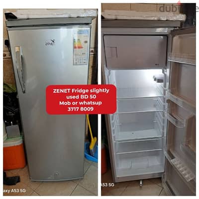 ZENET fridge slightly used and other household items for sale