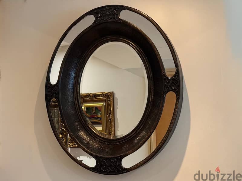 Handmade Chimney Cabinet + Black Oval Mirror – Stunning Set Price 5