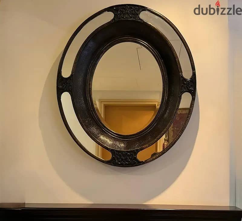 Handmade Chimney Cabinet + Black Oval Mirror – Stunning Set Price 11