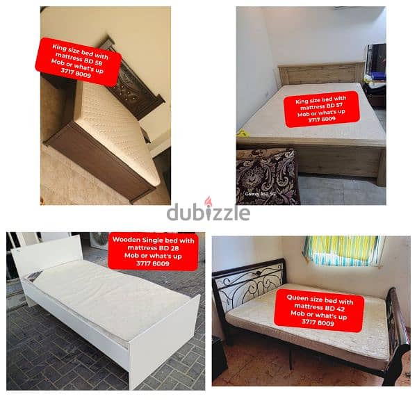 variety of bed with mattress and other household items for sale 0