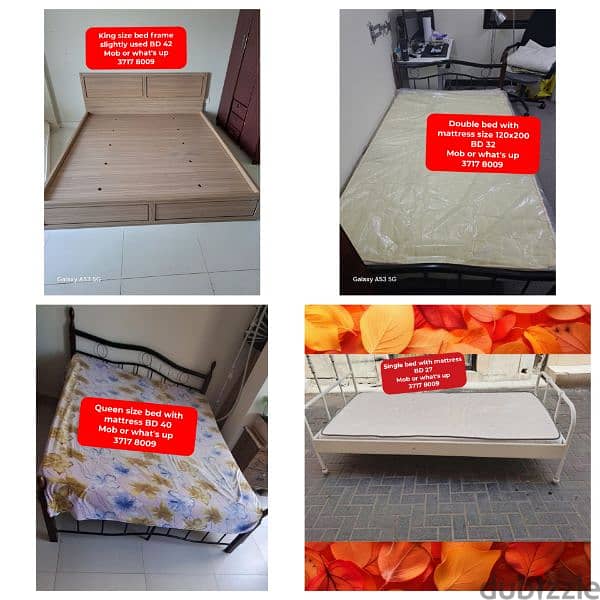 variety of bed with mattress and other household items for sale 1