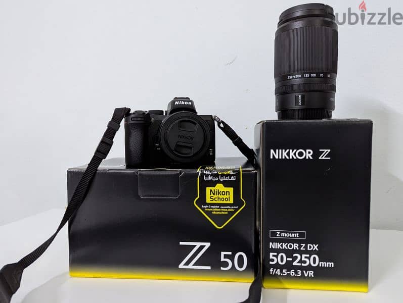 Nikon Z50 with kit lens and additional  50-250 lens 0