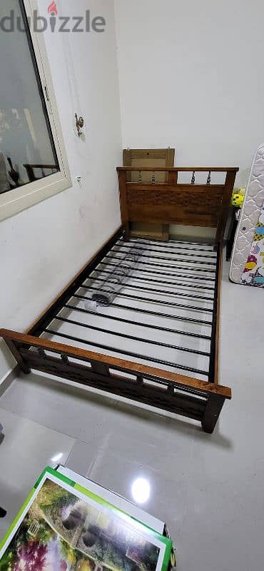 Twin Bed - 120×200 cm with mattress, good quality wood