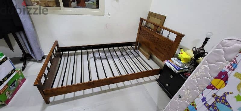 Twin Bed - 120×200 cm with mattress, good quality wood 1