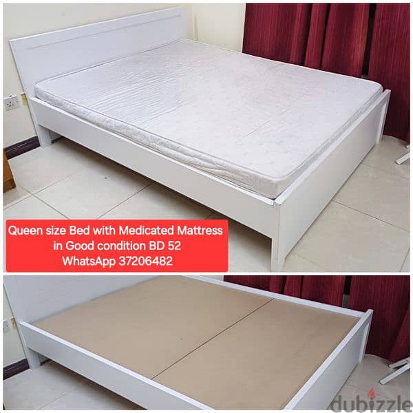 Queen Size Bed with Mattress and other itemss for sale with Delivery 0