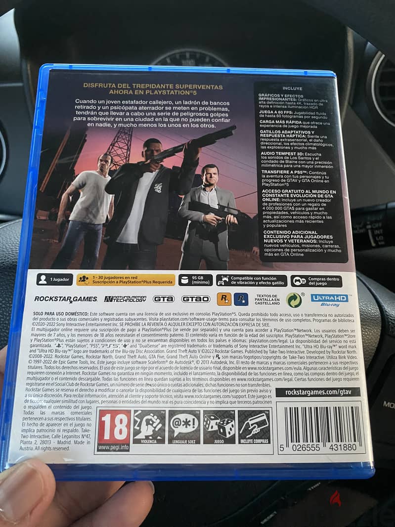 Sony5/PS5 GTA V for sale in brand new condition 3