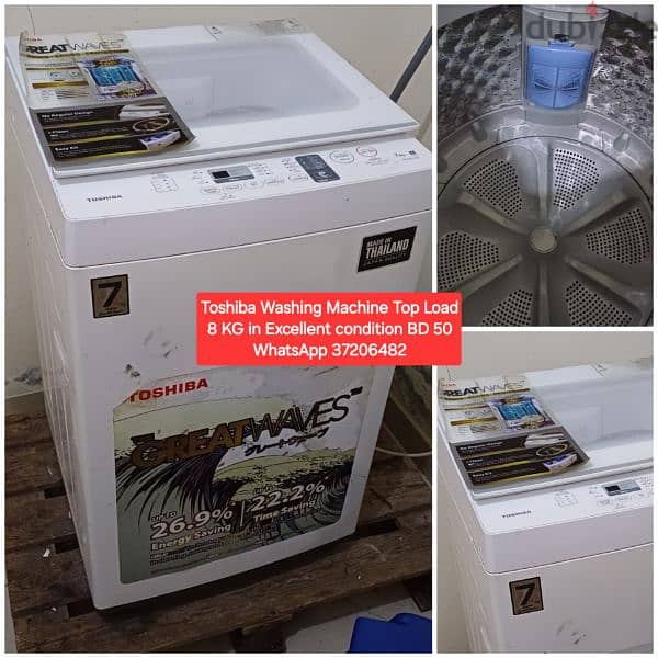 Toshiba 9 kg washing machine and other items for sale with Delivery 0