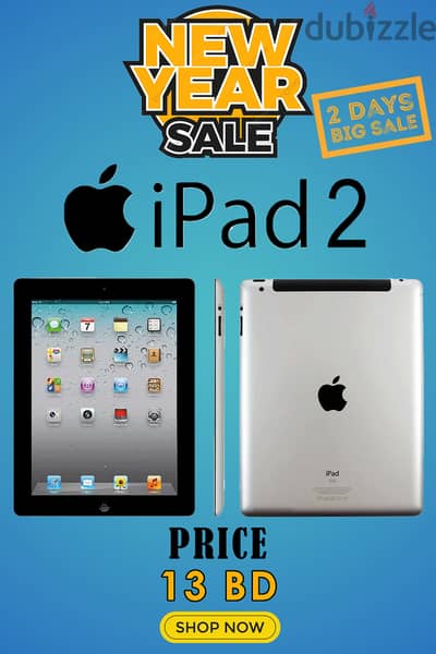 New Year Offer: Apple iPad 2 - Was 20 BD, Now Only 13 BD! Only 2 Days