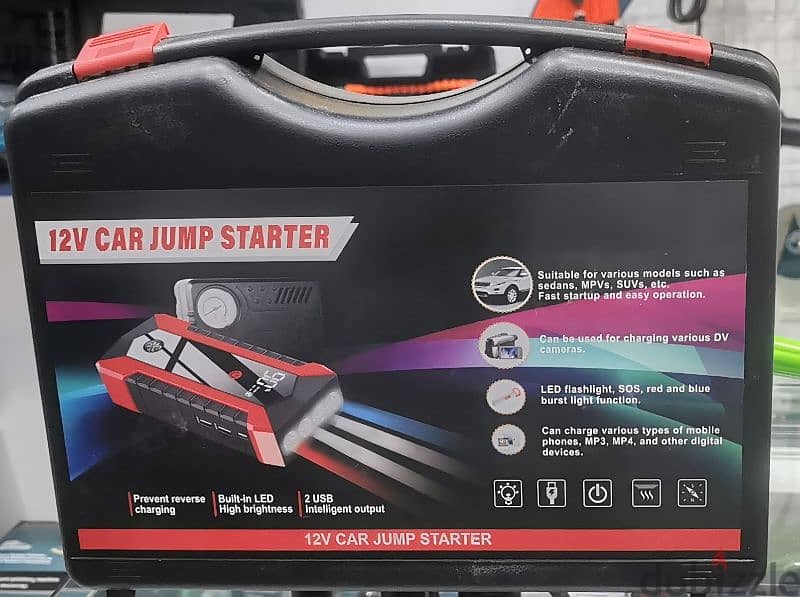 car jump starter and tyre inflator 2in1 1