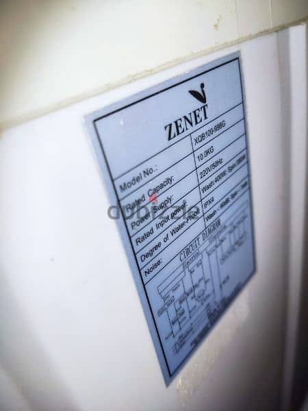 ZENET Washing Machine 10kg, same new 5