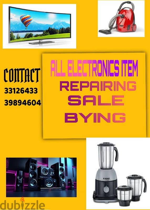 TV & ALL ELECTRONICS ITEM REPAIRING 0