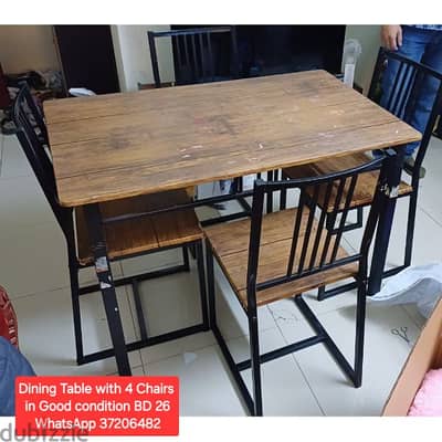 Dining table with 4 chairs and other items for sale with Delivery