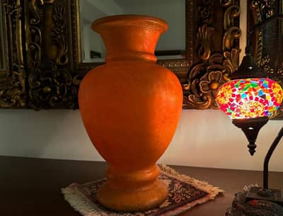 Timeless Vintage Amber Art Glass Vase – Murano Style