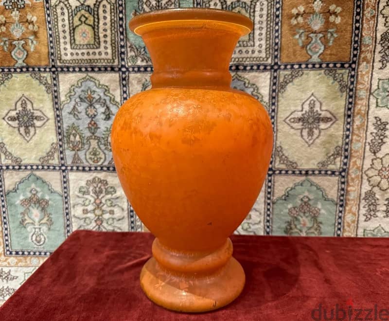 Timeless Vintage Amber Art Glass Vase – Murano Style 2