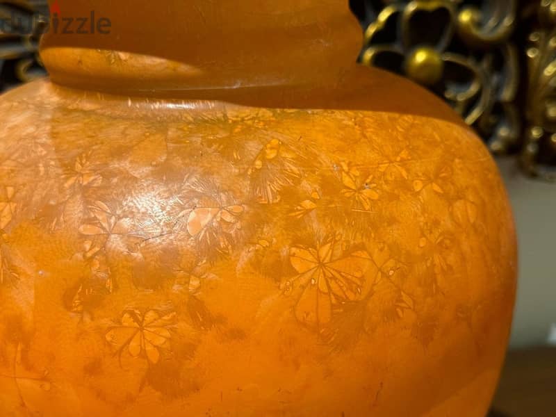 Timeless Vintage Amber Art Glass Vase – Murano Style 3