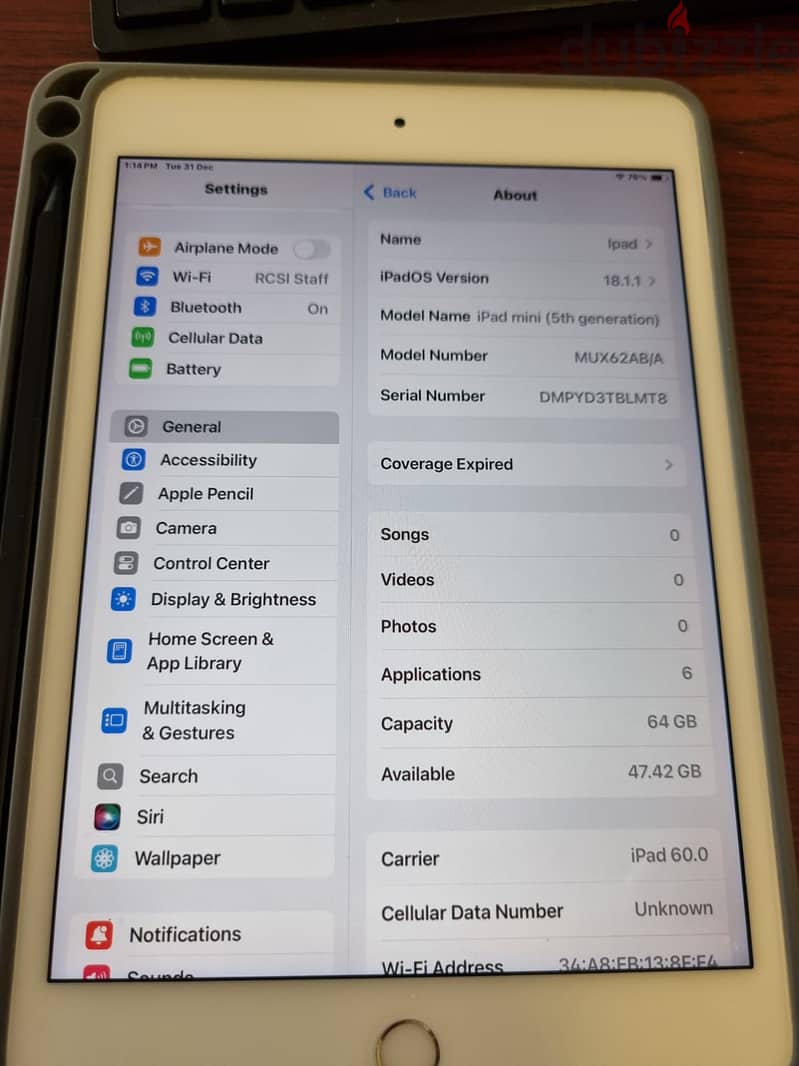 IPAD Mini 5th Gen Wifi & Cellular 1