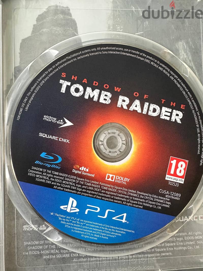 Playstation 4 Shadow of The Tomb Raider Limited edition Steelbook 3