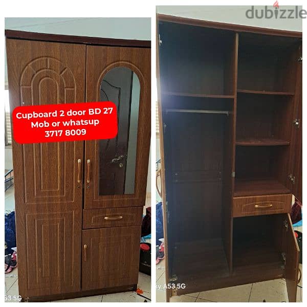 wooden double bed cupboard for sale with delivery 2