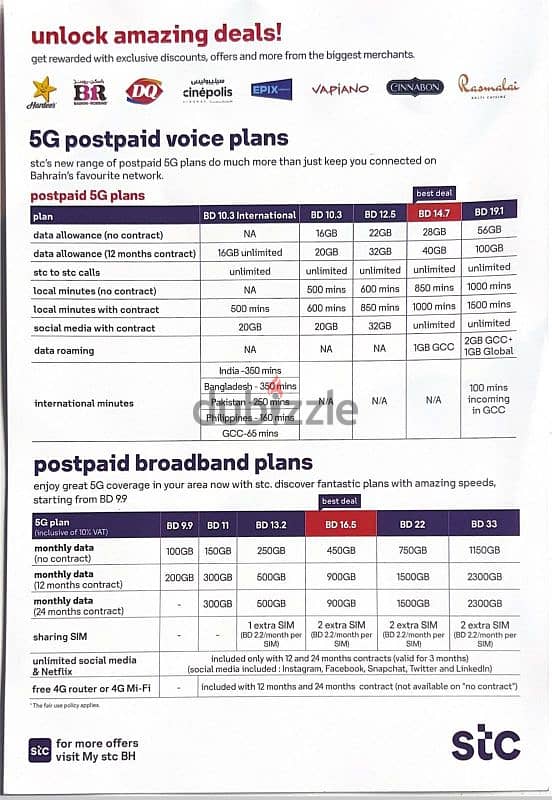 STC 5G Postpaid plans, Data Sim, Home broadband, Voice call plan's. 0