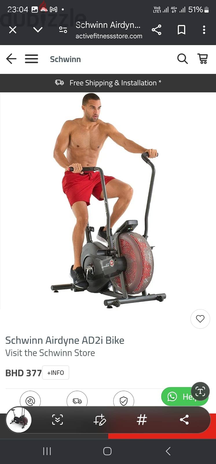 Cardio Air Bike AD2i SCHWINN 7