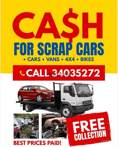 we buy all kind of scrap cars. household. industrial. gernal  .