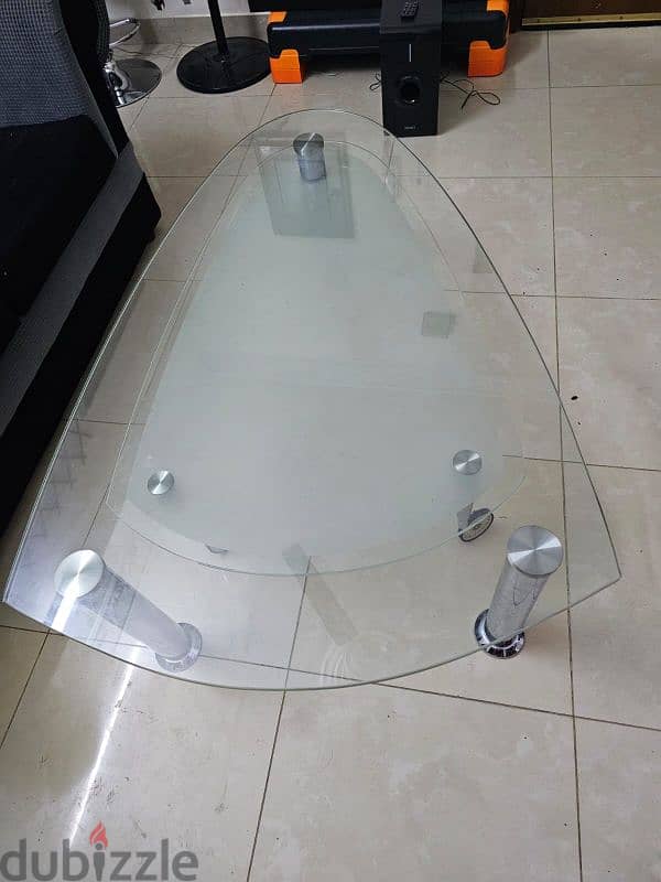 Double Tier Glass Table For Sale 0