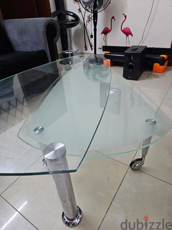 Double Tier Glass Table For Sale 1