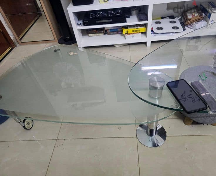 Double Tier Glass Table For Sale 3