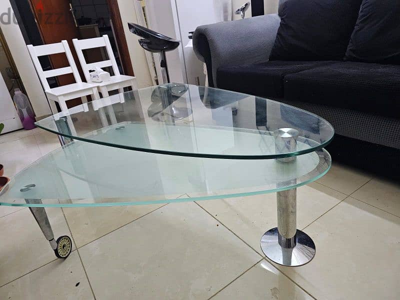 Double Tier Glass Table For Sale 4