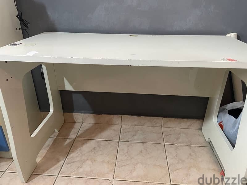 Used White Wooden Desk 0