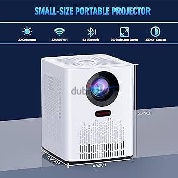 Smart Projector with Android System, Projector with WiFi & Bluetooth 3