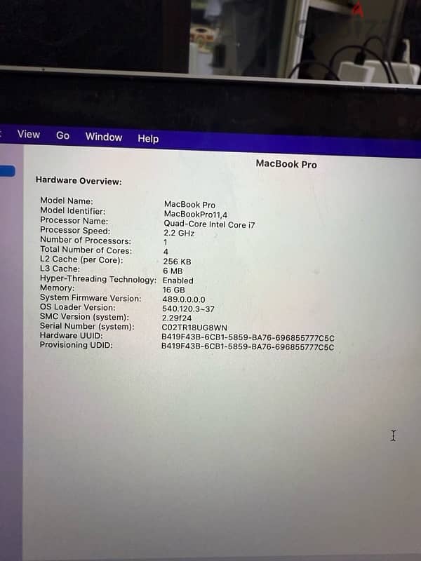 MacBook pro retina 15” i7 processor 4