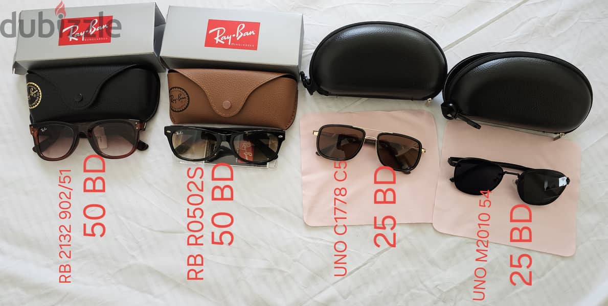 Different brands sunglasses for sale. 0