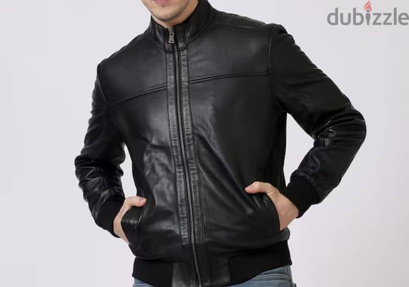 Leather jacket for slim fit men size medium/large 1