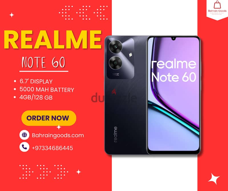 Realme Note 60 4G Android Smartphone | 4GBRAM/128 0